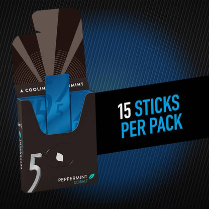 5 GUM Peppermint Cobalt Sugar Free Chewing Gum, Five Gum, 15 Sticks