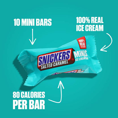 SNICKERS Ice Cream Minis, Salted Caramel Ice Cream Bars, 10ct