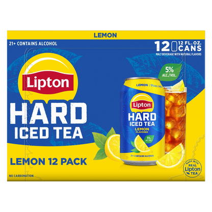 Lipton Hard Tea Lemon 12pk 12oz Can 5% ABV