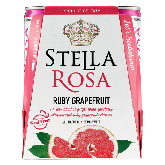 Stella Rosa Ruby Rose Grapefruit Semi-Sweet Rose Wine 2Pk/250 ml