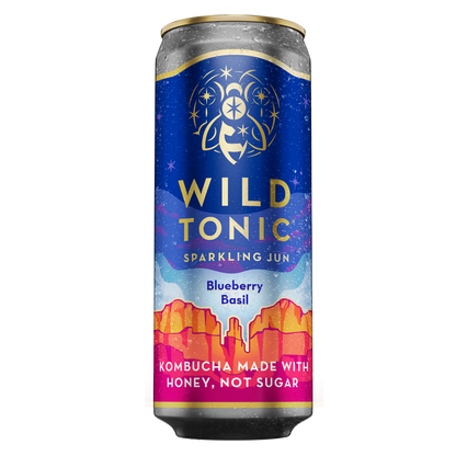 Wild Tonic Blueberry Basil Kombucha 12oz Can