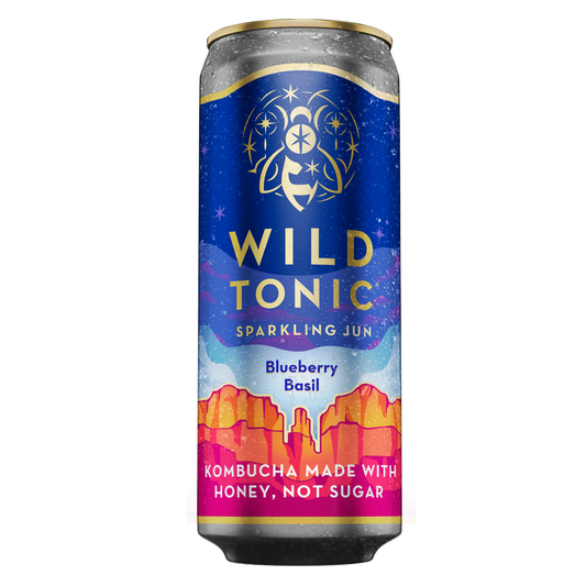 Wild Tonic Blueberry Basil Kombucha 12oz Can
