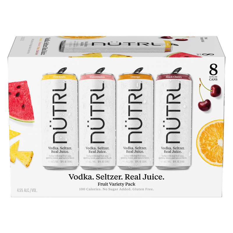 NUTRL Real Juice Vodka Hard Seltzer Variety Pack 8pk 12oz Cans 4.5% ABV
