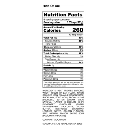 Doughp Ride or Die Chocolate Chip Edible Cookie Dough 16oz