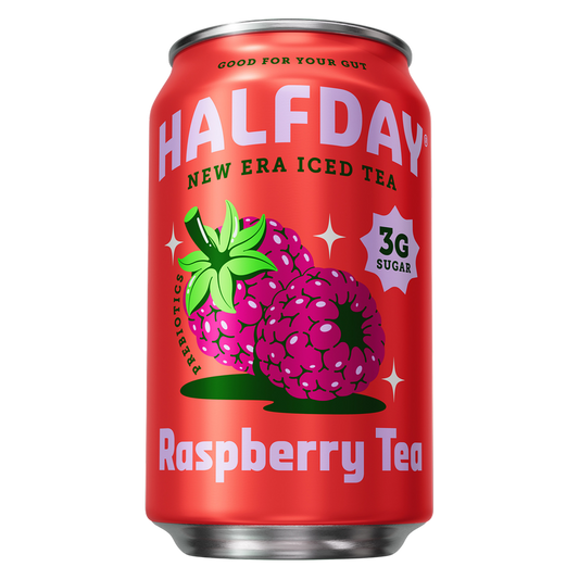 Halfday Raspberry Prebiotic Iced Tea 12oz Can