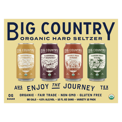 Big Country Organic Brewing Co. Hard Seltzer Variety Pack 12pk 12oz Can 4.5% ABV