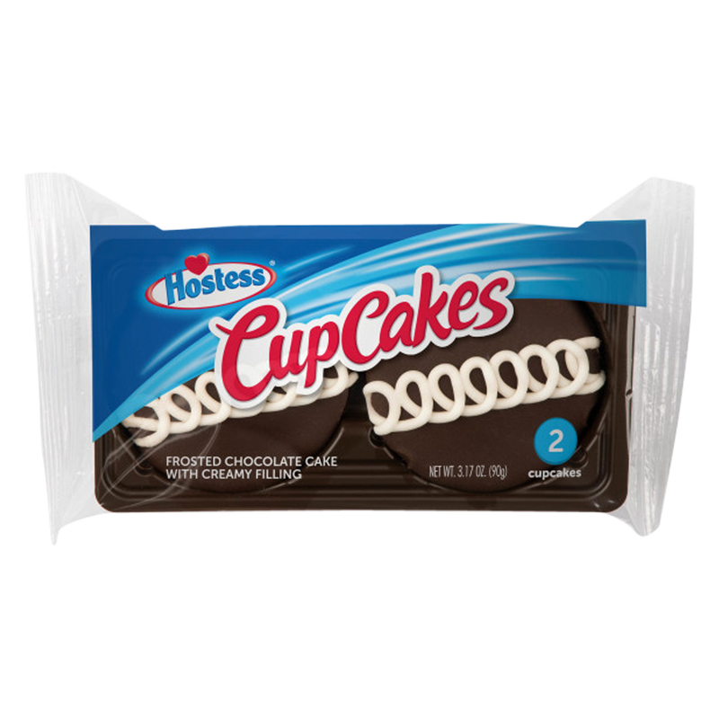 HOSTESS Chocolate Cupcakes Single Serve, 2 Count, 3.17 oz