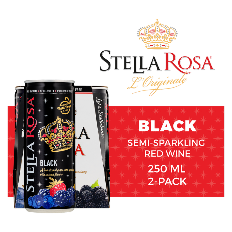 Stella Rosa Black Semi-Sweet Red Wine 2Pk/250 ml