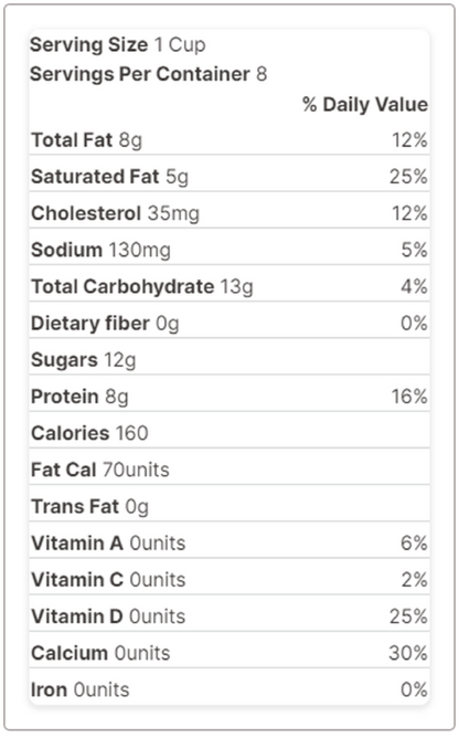 Cream-O-Land Vitamin D Whole Milk - 1/2 Gallon