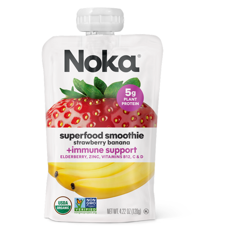 Noka Strawberry Banana Superfood Smoothie 6pk 4.22oz Box