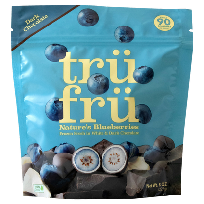 Tru Fru Natures Blueberries Hyper Chilled in White & Dark Chocolate, 8oz