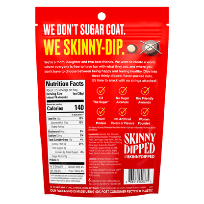 SkinnyDipped Dark Chocolate Peanut Butter Almonds, 3.5oz