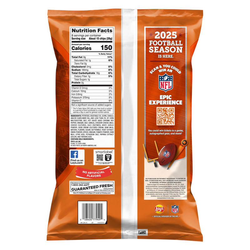 Lay's Kettle Cooked Potato Chips Cheesy Buffalo Dip 8oz