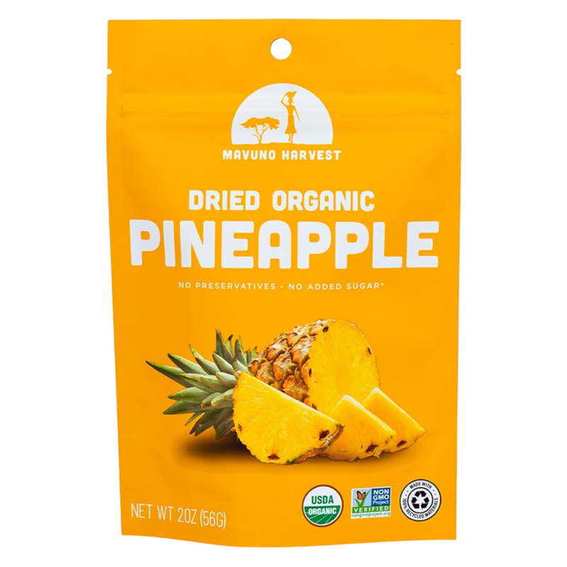 Mavuno Harvest Organic Unsweetened Dried Pineapple, 2oz