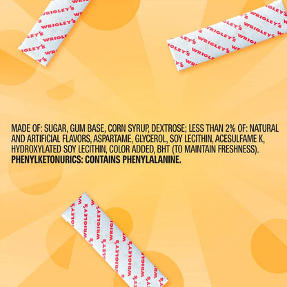 JUICY FRUIT Original Bubble Gum, Single Pack, 15 Stick