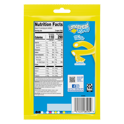 Lemonhead Ropes, 3 oz