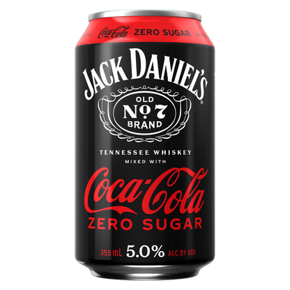 Jack Daniel's & Coke Zero 4pk 355ml Can 5% ABV