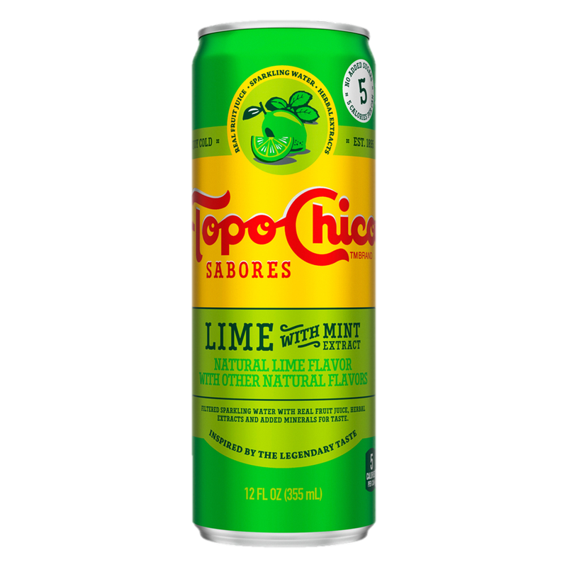 Topo Chico Sabores Lime with Mint Extract Flavored Sparkling Water 8pk 12oz Can