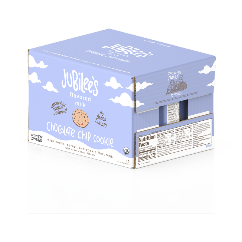 Jubilee's Organic Chocolate Chip Cookie Protein Milk 12pk 8oz Ctn- XL