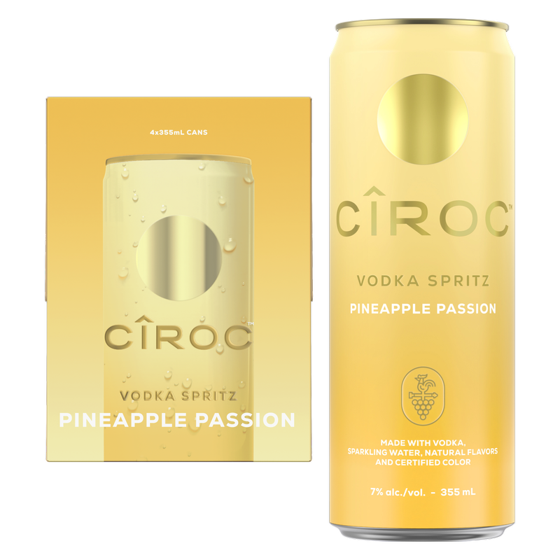 CIROC Vodka Spritz Pineapple Passion 12oz 4pk 7% ABV