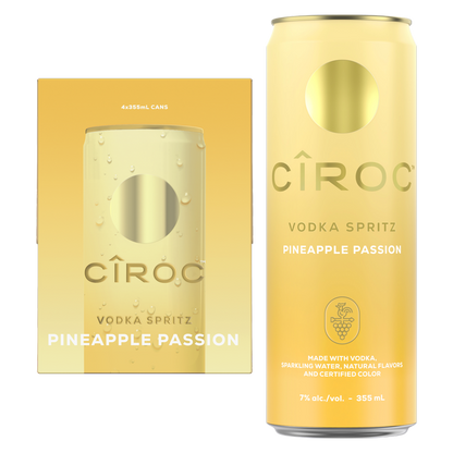 CIROC Vodka Spritz Pineapple Passion 12oz 4pk 7% ABV