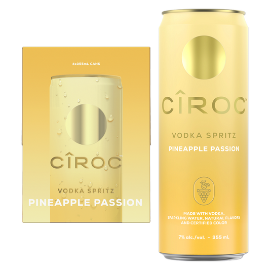 CIROC Vodka Spritz Pineapple Passion 12oz 4pk 7% ABV