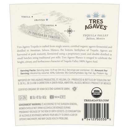 Tres Agaves Tequila Blanco 1L