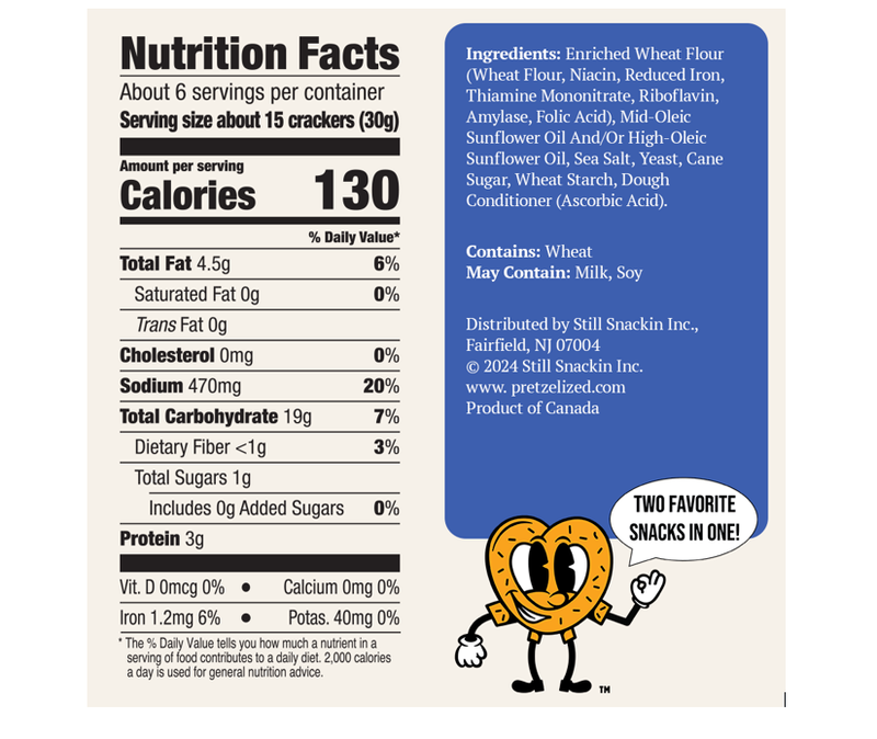 PRETZELIZED™ Sea Salt Pretzel Crackers, 6.5oz