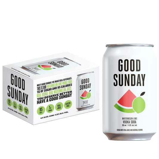 Good Sunday Watermelon Lime Vodka Soda 6pk 12oz Cans 4.5% ABV