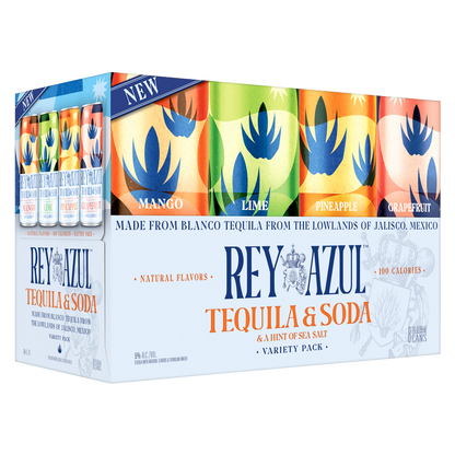 Rey Azul Tequila & Soda Variety Pack 8pk 12oz Can 5.0% ABV