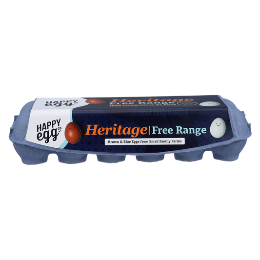 Happy Egg Free Range Heritage Breed Brown and Blue Eggs - 12ct