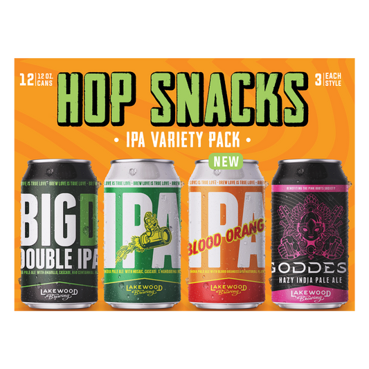 Lakewood Brewing Hop Snack IPA Variety Pack 12pk 12oz Can 8% ABV