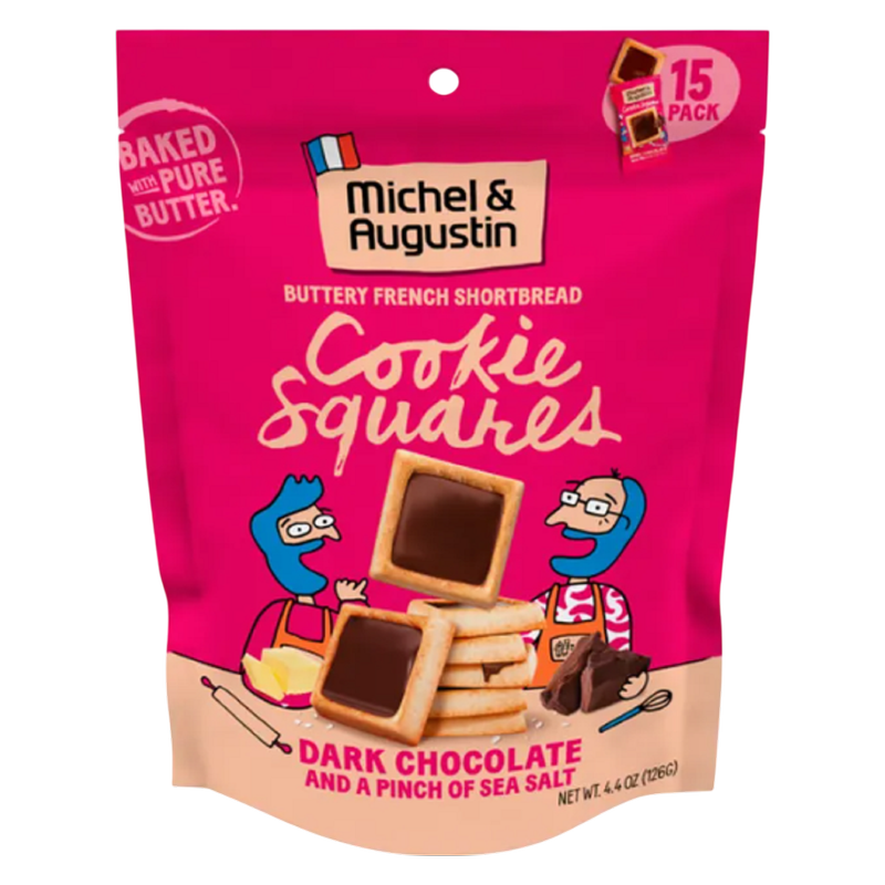 Michel et Augustin Dark Chocolate Cookie Squares, 4.4oz
