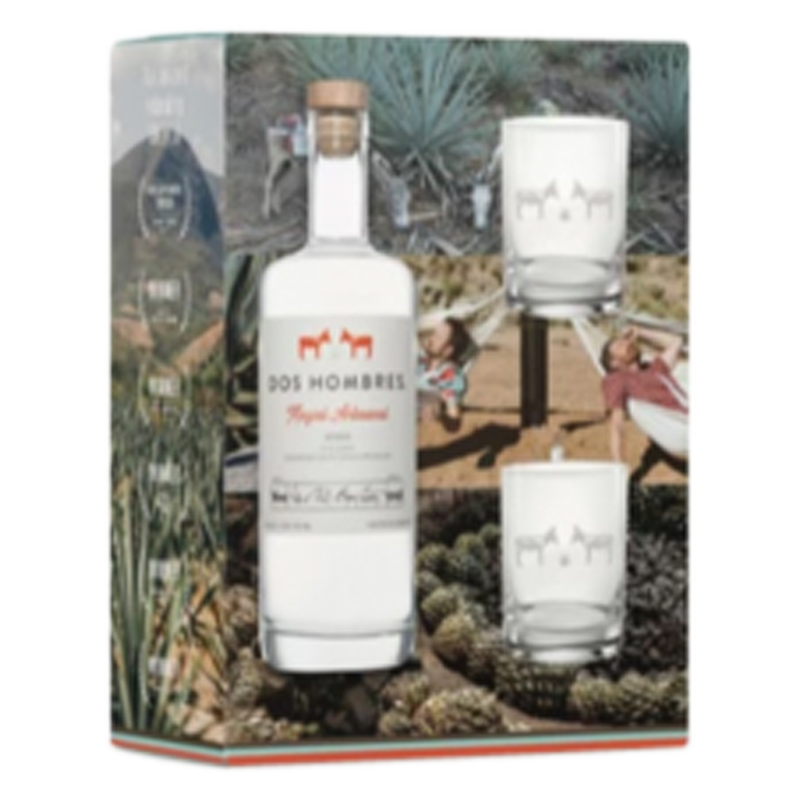 Dos Hombres Mezcal with 2 Glasses Gift 750ml