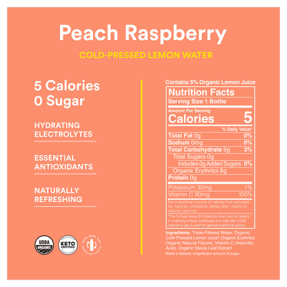 Lemon Perfect Peach Raspberry 12oz Btl