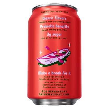Halfday Raspberry Prebiotic Iced Tea 12oz Can