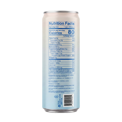 Good Nut Premium Organic Sparkling Coconut Water 11.8oz Can, DC 6 pack