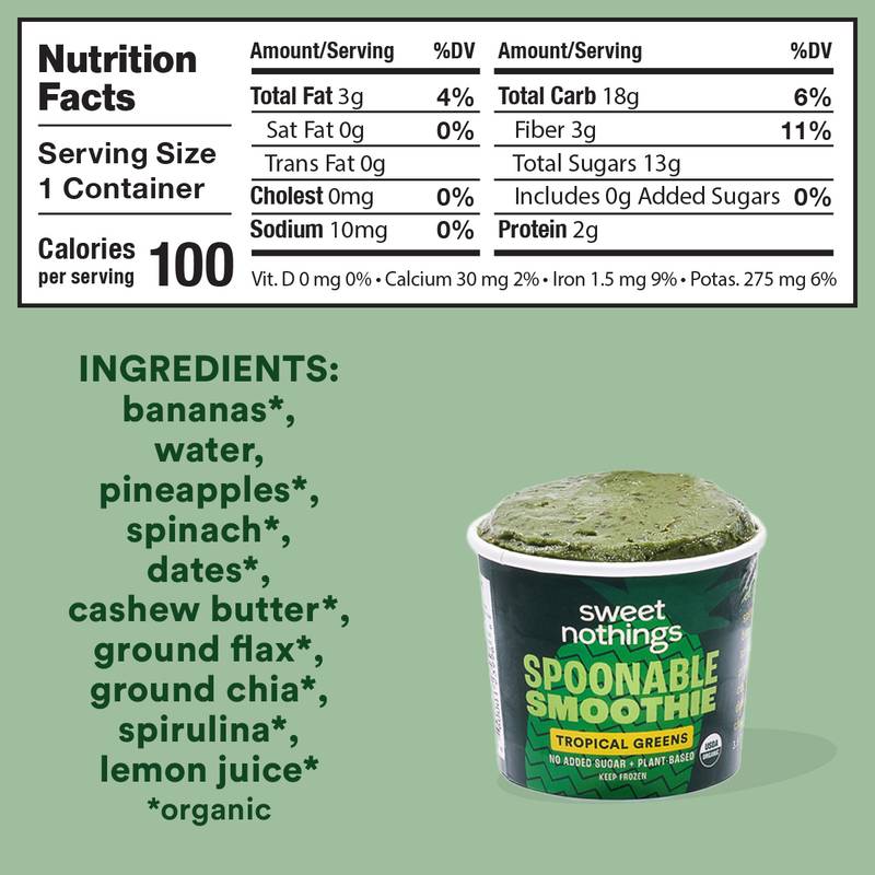 Sweet Nothings Smoothie Cup - Tropical Greens 3.5oz