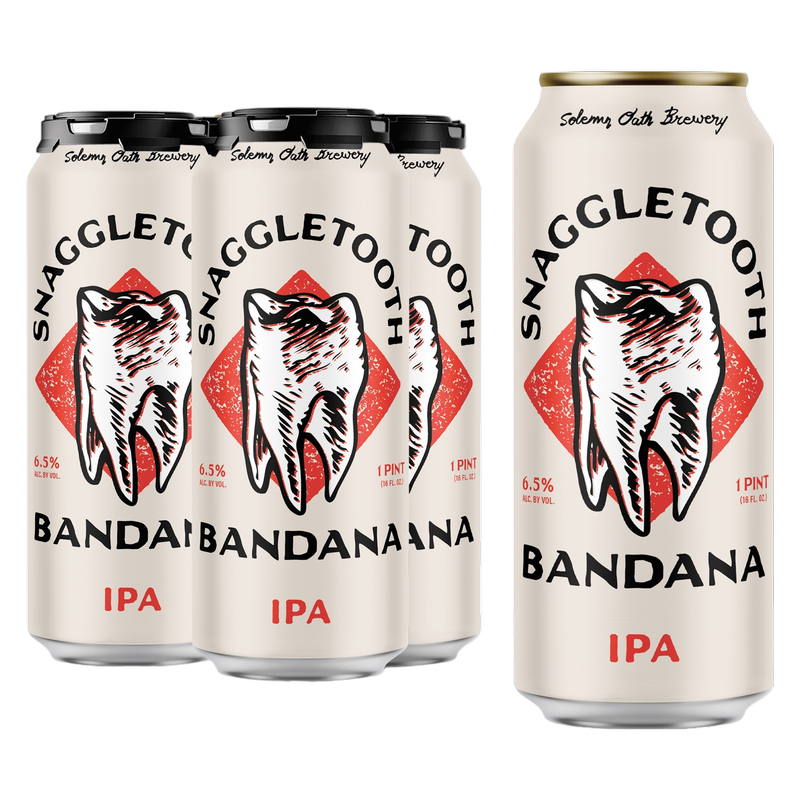 Solemn Oath Snaggletooth Bandana IPA 4pk 16oz Can 6.5% ABV