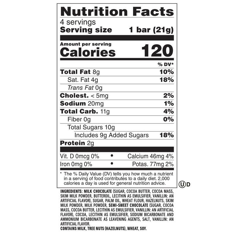 Kinder Bueno Milk Chocolate and Hazelnut Cream, 4 Chocolate Bars, 0.75 oz Each