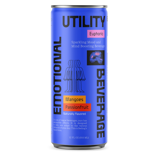 Emotional Utility Beverage Mangoes Passionfruit Euphoric Sparkling Beverage 12oz Btl