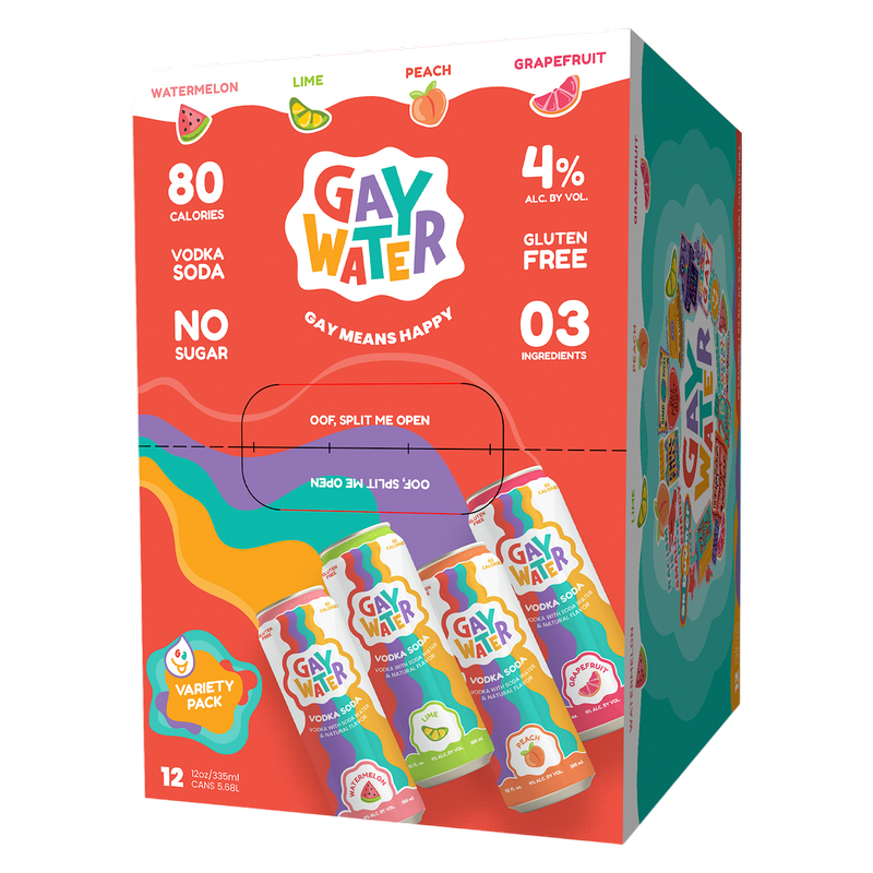 Gay Water Vodka Soda Variety 12pk 4% ABV
