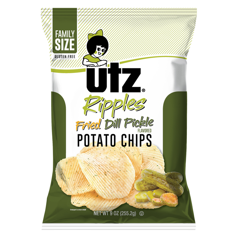 Utz Potato Chips Ripples Fried Dill Pickle 9oz