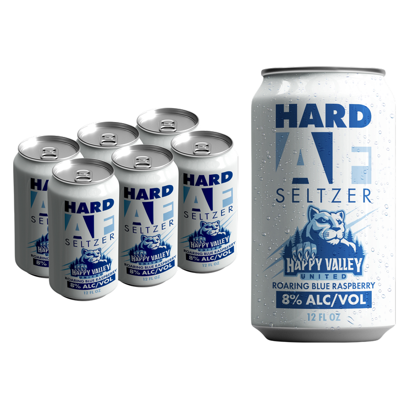Hard AF PSU Blue Roaring Raspberry Seltzer 6pk 12oz Can 8% ABV