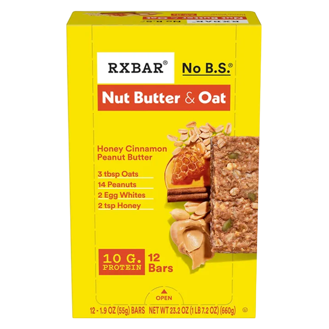 RXBAR A.M. Protein Bar, Honey Cinnamon Peanut Butter 12 CT