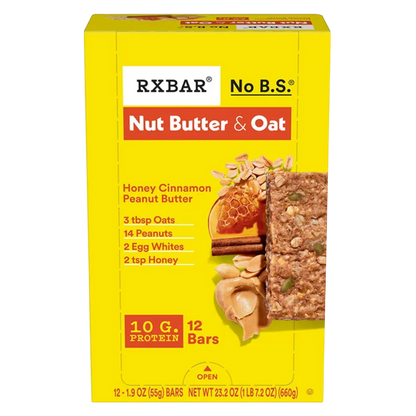 RXBAR A.M. Protein Bar, Honey Cinnamon Peanut Butter 12 CT