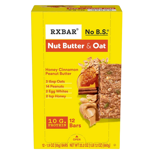 RXBAR A.M. Protein Bar, Honey Cinnamon Peanut Butter 12 CT