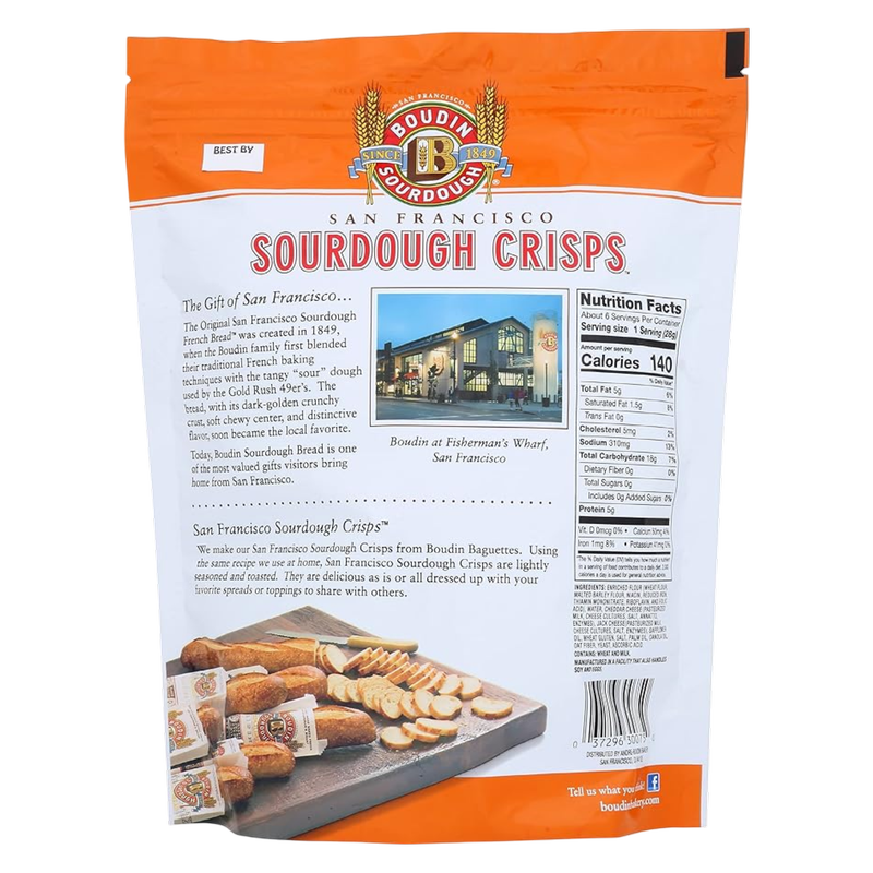 Boudin Sourdough Crisps Cheddar Jack, 6 oz