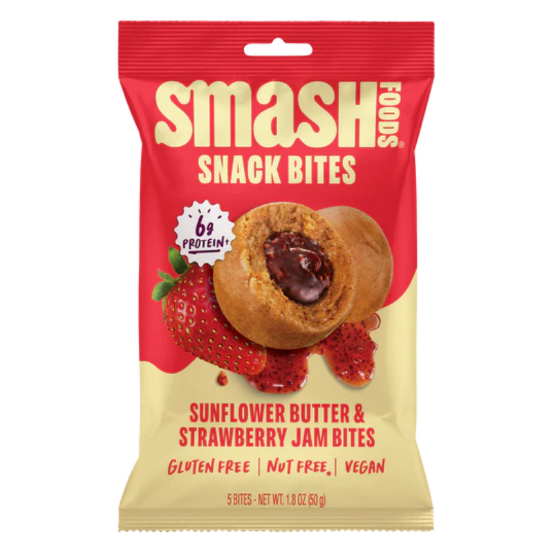 Smash Foods Sunflower Butter & Strawberry Jam Snack Bites, 1.8oz