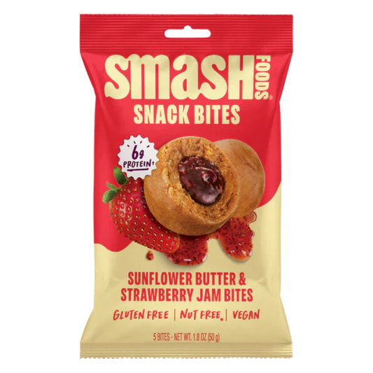 Smash Foods Sunflower Butter & Strawberry Jam Snack Bites, 1.8oz